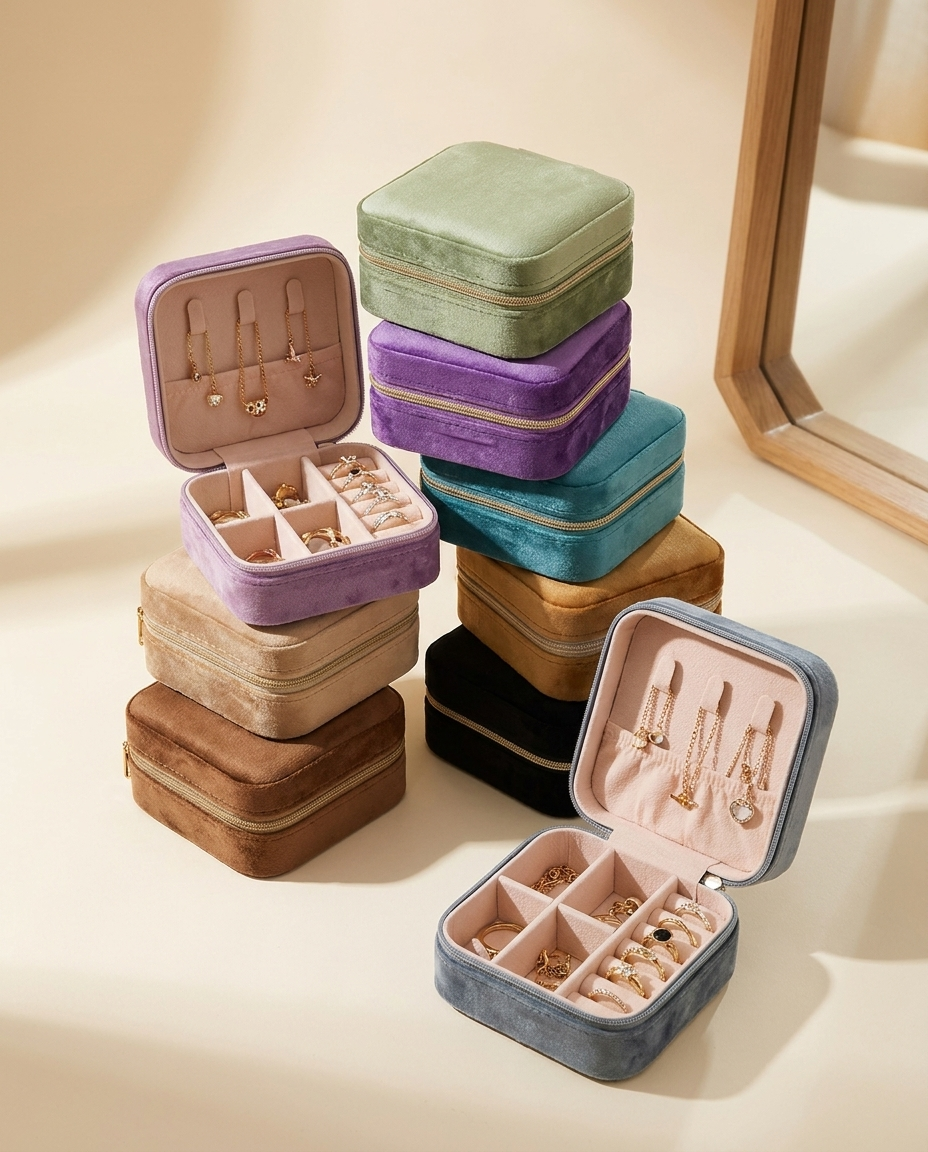 The full range of jewelry case colours together
